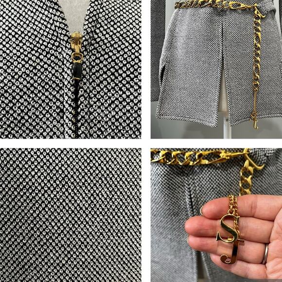 NEW St. John Wool Knit Tailored Classic Longline Suit Jacket Wide Leg Trousers 2 - Picture 10 of 16